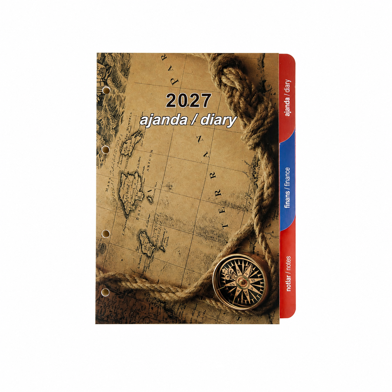 2K 2027 Organizer Ajanda Yedeği 4 Delikli A5 Tarihli Çizgili Blok ivory Kağıt 15x21 cm.
